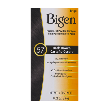 Bigen Permanent Powder Hair Color – Dark Brown 57 – 0.21 oz - ANNS BEAUTY SUPPLY